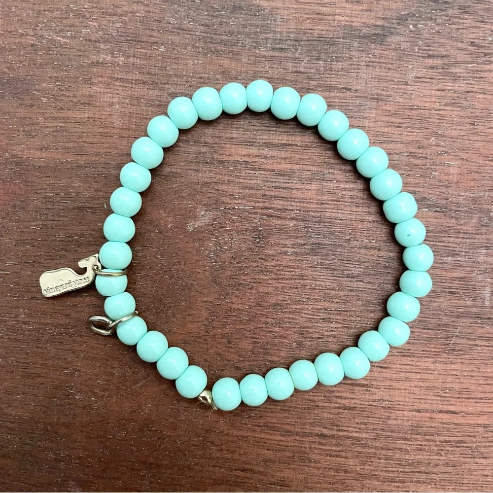 Vineyard Vines Seafoam Beaded Bracelet with Whale Charm